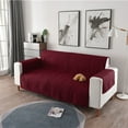 thumbnail image 4 of Leodye 1PCS Reversible Waterproof Couch Cover - /Cat-proof Sofa Protector with Elastic Straps -51.18x77.16in, 4 of 6