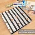 thumbnail image 4 of FORMRS 3 Ring Photo Album 4"x6" Self Adhesive Large Capacity PU Leather Cover, Black Abstract Stripes, 4 of 8