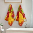 thumbnail image 3 of Cartoon Maple Foliage Hand Towels 2 PCS, Glittering Fall Leaves Kitchen Towel Ultra Soft and Highly Absorbent,Decorative Fingertip Face Towel for Bathroom Hotel, 28.3"x14.4", 3 of 5