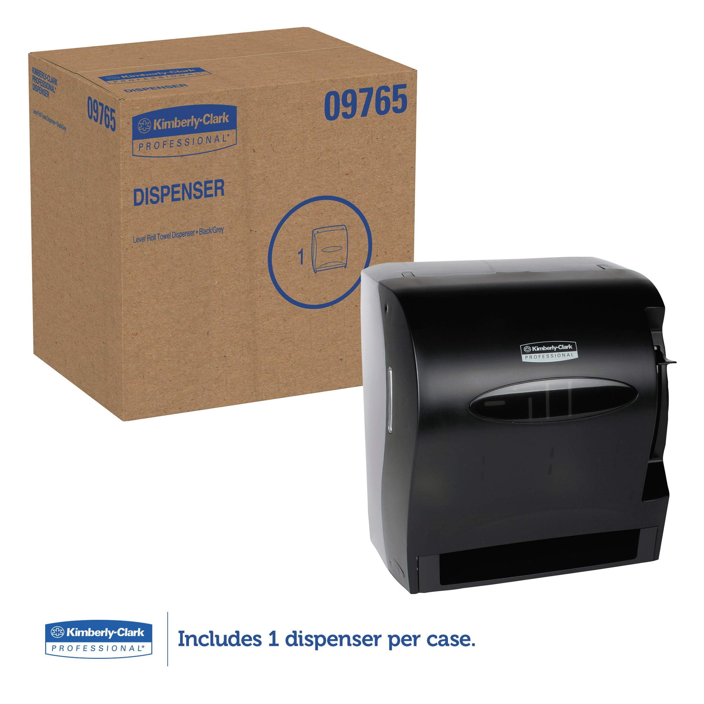 Kimberly Clark Levermatic Roll Paper Towels Dispenser 09765, Manual, Smoke Black