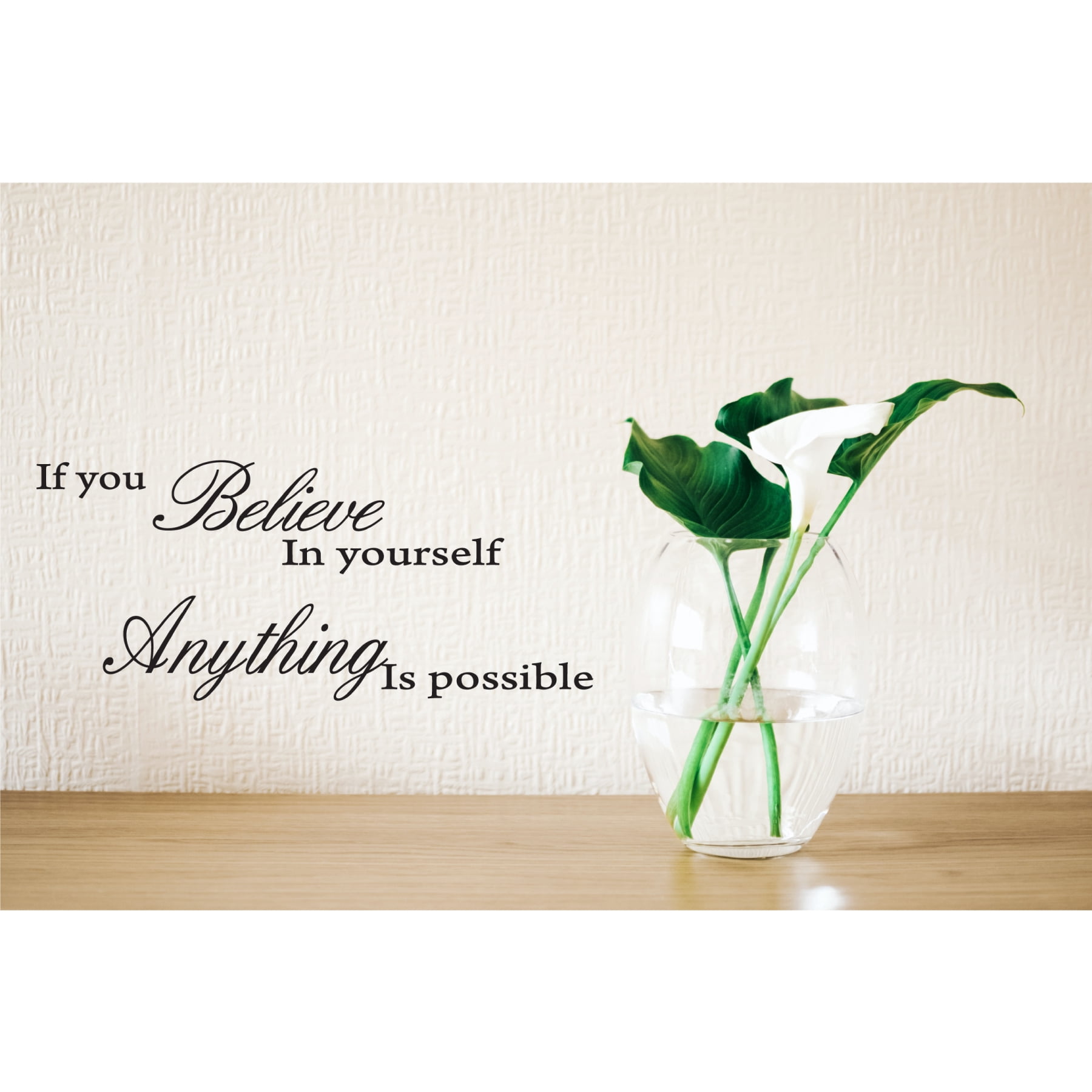 If You Believe in Yourself Anything Is Possible Wall Decal - Inspirational Quote Vinyl Sticker Motivational Wall Art for Home or Office Removable Peel & Stick Durable No Residue Uplifting Décor