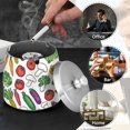 thumbnail image 4 of Yayeee Ashtray with Lid for Cigarette Smokeless Stainless Steel Home Ash Holder, Red Vegetables Pattern, 4 of 7