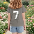 thumbnail image 4 of Ensembles de Pyjama pour Filles - T-Shirt Décontracté à Col Rond à Manches Courtes Imprimé Numériquement - pour Tenue Décontractée, Quotidienne et de Fête, 4 of 6