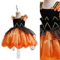thumbnail image 5 of Toddler Girls Pumpkin Costume Dress with Candy Bag Halloween Outfits, 3-7 Year, 5 of 7