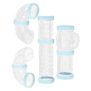 8 Pieces Hamster Tubes Set Connection Tunnels Training Playing Tools Blue