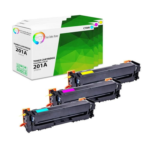 TCT 201A Color Toner Cartridge 3 Pack - Premium Compatible Replacement for 201A CF401A CF402A CF403A