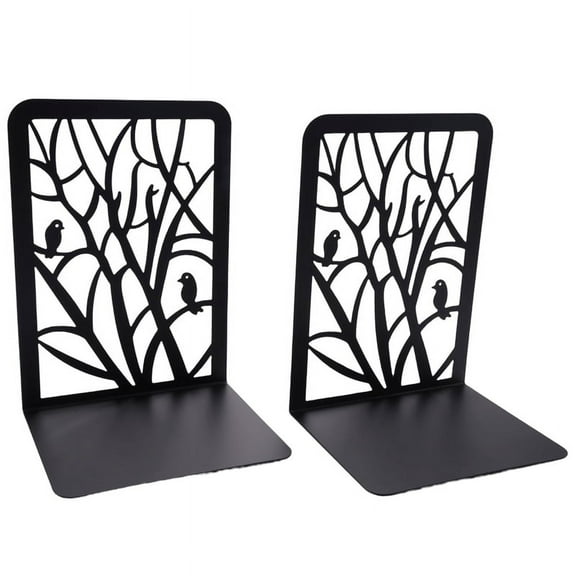 Book Ends, Ends for Shelves, Decorative Bookends Books, School, Home Or Office (Black, 1 Pair)