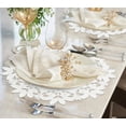 thumbnail image 3 of White Doilies Set of 4 - Round Lace Linen Placemats European Embroidery for Fall Autumn Thanksgiving Season Dining Table Home Decor Wedding - 15 inches - The Deandra Collection, 3 of 8