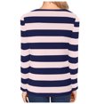 thumbnail image 3 of Aloohaidyvio Long Sleeve Tops,Womens Long Sleeve Shirts V Neck Casual Tops Striped Loose Dressy Basic Tee Fall Outfits Clothes Winter Trendy, 3 of 4