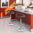 thumbnail image 2 of HOMCOM Set of 2 Pub Bar Stools, Counter Height Kitchen Stools, Rattan Wicker Chair Chrome Finish Adjustable 360 Degree Swivel Seat, Deep Brown, 2 of 9