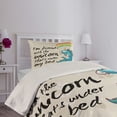 thumbnail image 2 of Ambesonne Unicorn Quilted Coverlet 2 Pcs, Dreamer Pony, Twin Size, Cream Blue Black, 2 of 4
