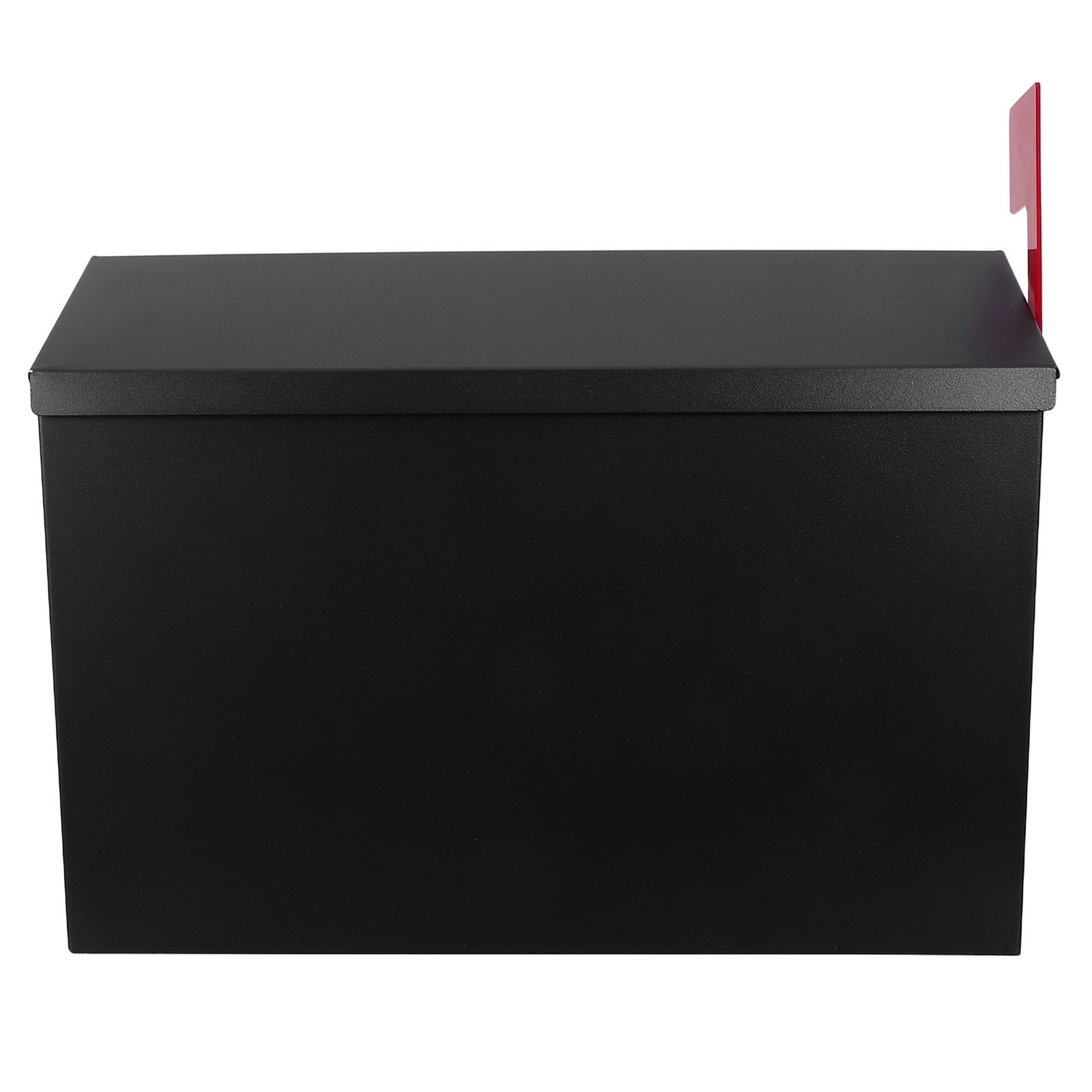 KALLORY Large Capacity Outdoor Wall-Mounted Mailbox in Black Stainless Steel for Secure Mail Storage