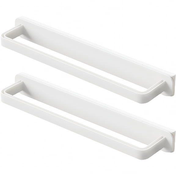 LAMIRO Self Adhesive Towel Bar No Drill Hand Towel Hanger Adhesive Hooks Self Adhesive Towel Holder Modern Towel Hook Bathroom Towel Rack White