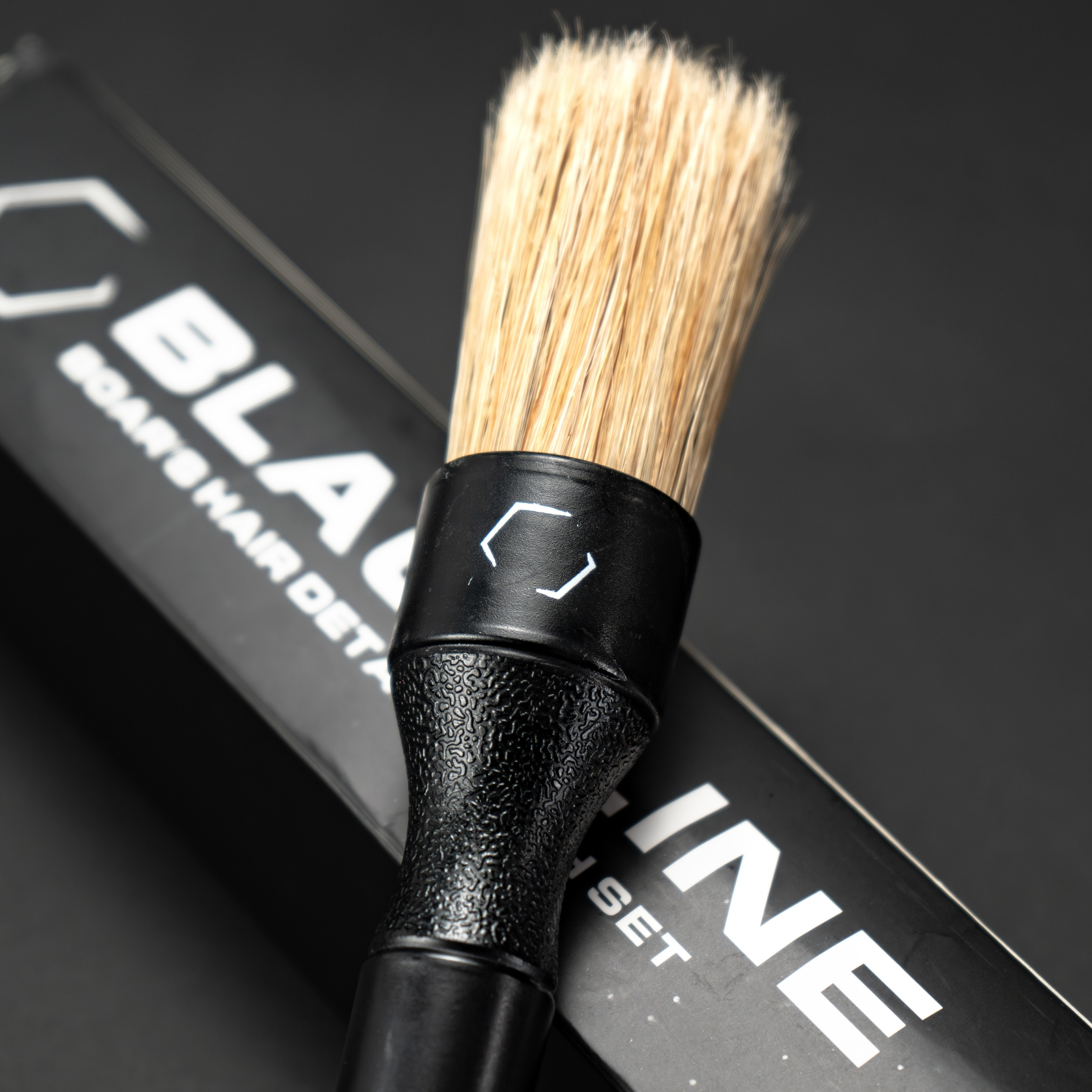 Blackline Car Care Boar Hair Brushes- Luxury Car Detailing Brush Set for Interior and Exterior - Best Auto Detailing Brushes - Premium Hair Car Detailing Brushes (Boars Hair Bristles)
