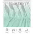 thumbnail image 7 of Green and Bed Skirt King Size 16" Drop White Gradient Ruffled Wrap Around Bed Skirts Adjustable Elastic Bedskirt Dust Ruffle for King Size Bed, 7 of 7