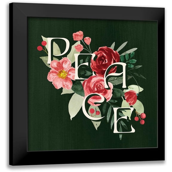 Popp, Grace 12x12 Black Modern Framed Museum Art Print Titled - Peace Joy and Love I