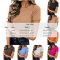 thumbnail image 4 of Women's Regular Fit Round Neck Short Sleeve Solid Color Comfy Pullover Top Blouse Casual Daily Wear Summer Vacation Outfits | CSEONE,Hot Pink L, 4 of 9