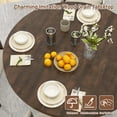 thumbnail image 5 of 47" Round Dining Table for 4-6 People, Modern Farmhouse Kitchen Table with Waterproof Thickened Tabletop, Sturdy X-Shaped Metal Wood Base for Dining Room, Small Spaces, 5 of 12