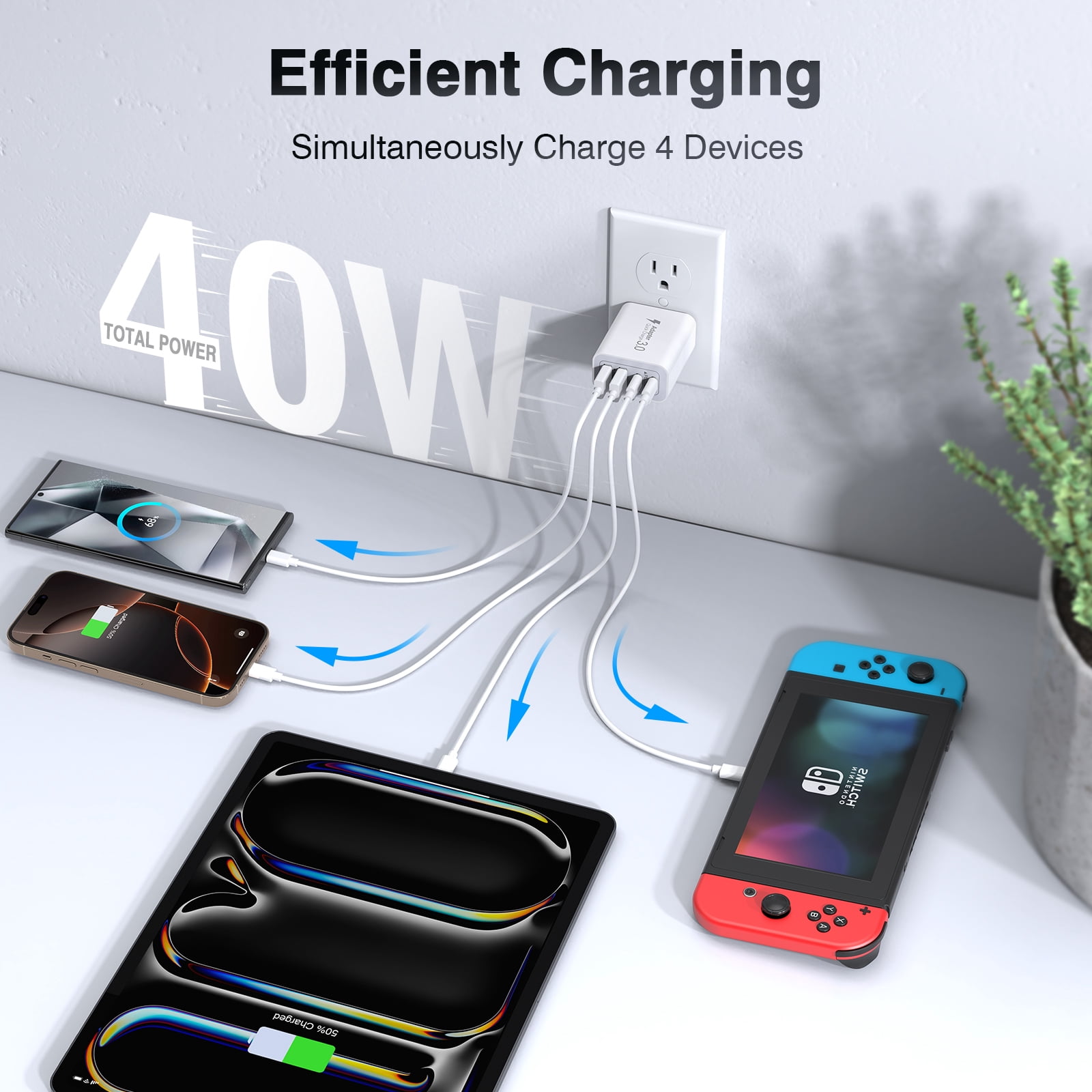 TAOHAI USB C Super Fast Charger, 3-Pack 40W Dual Port Fast Charger Adapter Block for iPhone 14/15/16/Pro/Pro Max/Plus/iPad/MacBook air Type C Charging for Samsung S21 S22 Pixel