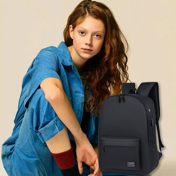 Solid Color Backpack - Men's And Women's Casual Shoulder Bag - Outdoor Travel Backpack - Large Capacity Backpacks Travel Essentials Bag