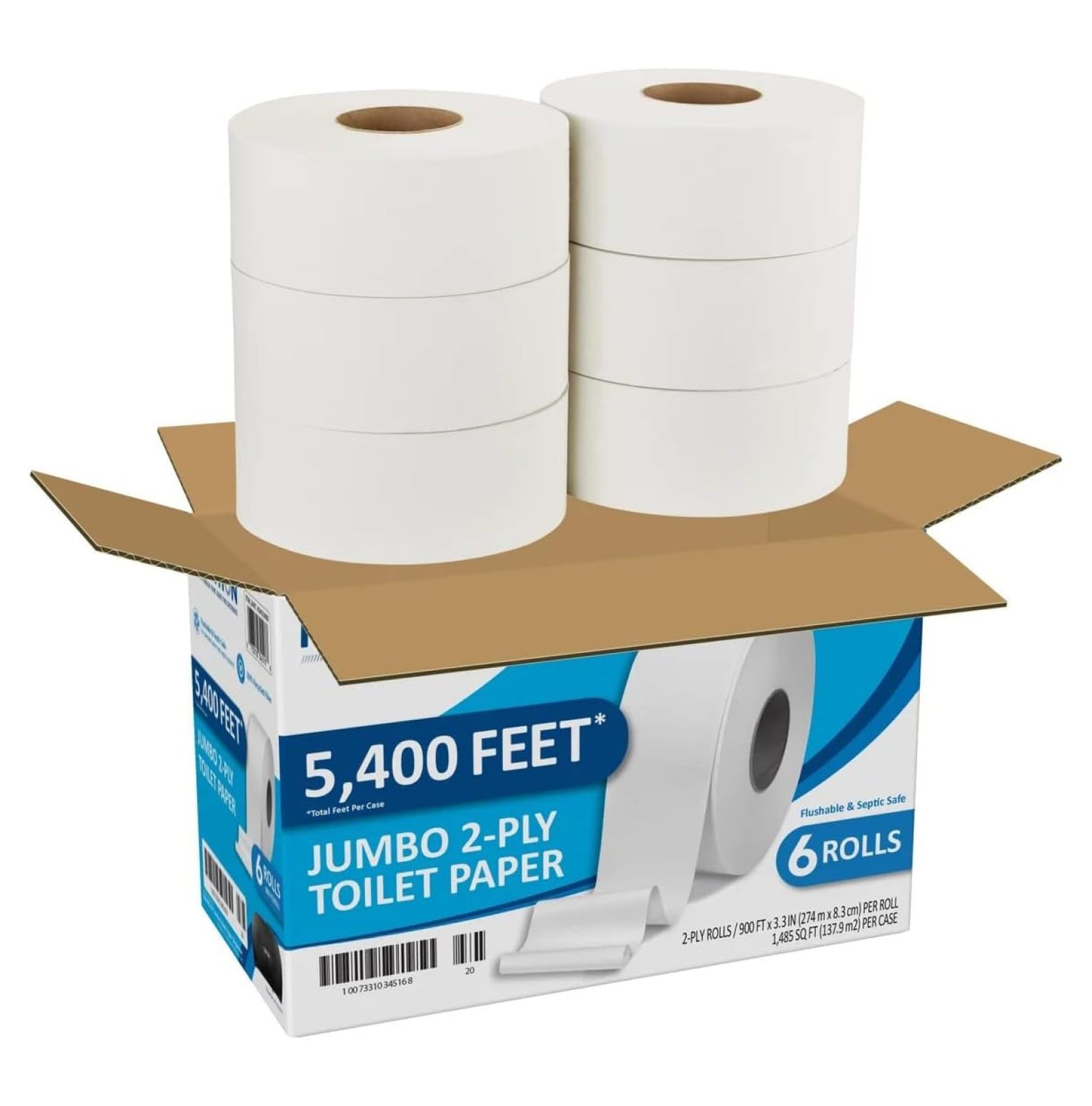 Marathon Bath Tissue, Jumbo Roll, 2-Ply, 3.3" x 900', 6 ct