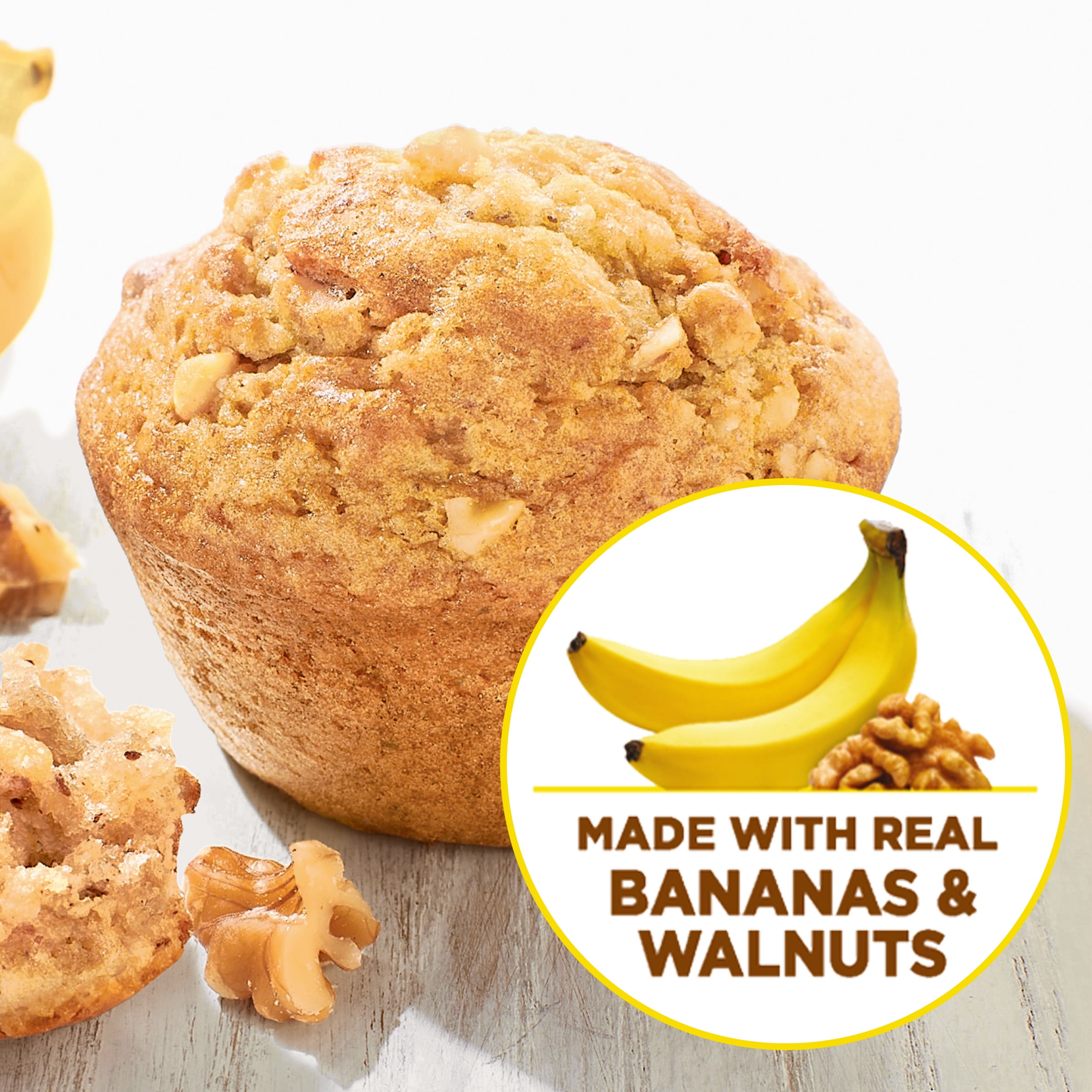 (6 pack) Krusteaz Banana Nut Muffin Mix, Banana Nut Muffins Made With Real Bananas and Real Walnuts, 15.4 oz Box