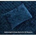 thumbnail image 5 of Chezmoi Collection Piers Navy Blue Velvet Quilt King Set, 3-Piece Lush Plush Distressed Velvet Bedding All Season Lightweight Bedspread, Brushed Microfiber Reverse with Double Square Stitch, 5 of 9