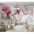 thumbnail image 3 of Tiptophomedecor Abstract Wallpaper Wall Mural - Triangular World, 3 of 7