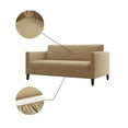 thumbnail image 3 of No. 918 Bellamy Modern Honeycomb Stretch Fit Elastic Loveseat Cover, Taupe, 3 of 7