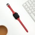 thumbnail image 3 of WFEAGL Apple Watch Leather Band Replacement Wristband 42mm 44mm 45mm Red/Black, 3 of 6
