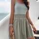 thumbnail image 5 of Vestido informal holgado con escote en V, tirantes finos, espalda descubierta, sin mangas y estampado floral con volantes para mujer (M), 5 of 6