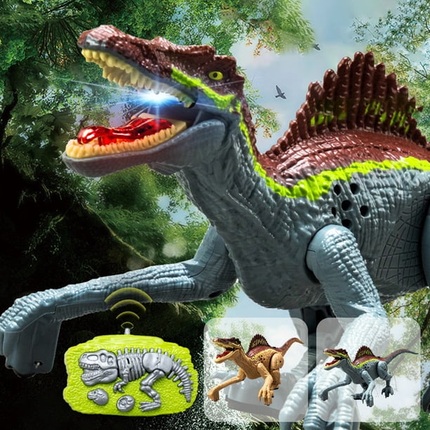 Fiudx Juguetes Juguete De Dinosaurio De Control Remoto, Dragón De Espalda Espinosa Con Luz, Caminar Y Sonidos, Regalo De Dinosaurio De Simulación Para Niños Y Niñas Juguete Eléctrico Que Sacude La Ca