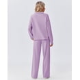 thumbnail image 3 of Pinspark Lounge Sets for Women Side Slit Sweatshirt Straight Leg Sweatpants with Pockets 2 Piece Matching Set Fall Fashion Sweatsuit Activewear Tracksuit, 3 of 5