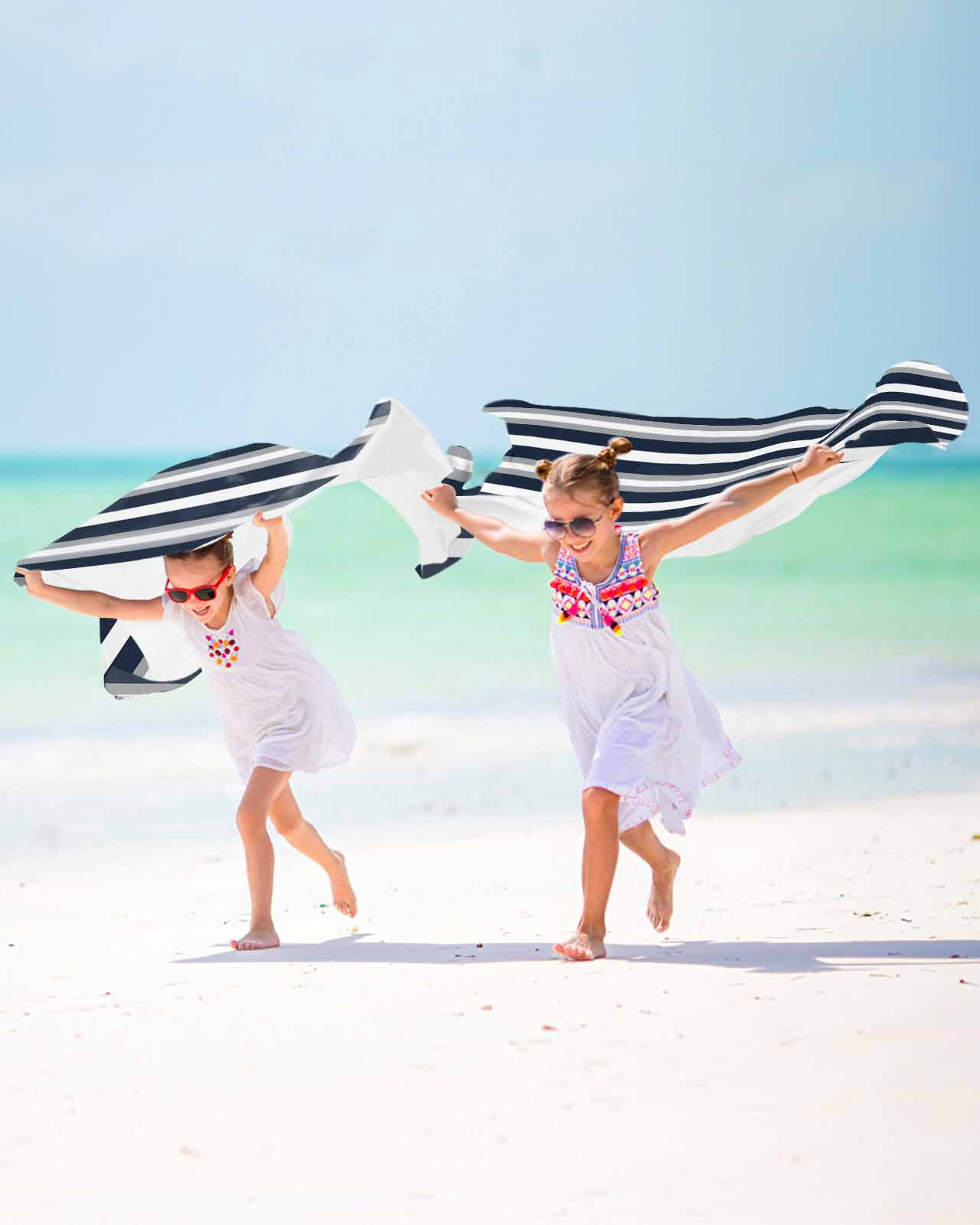 Navy Blue Grey Striped Beach Towels Oversized Super Absorbent, Farmhouse Stripes Minimalist Lightweight Bath Towel Quick Dry Sets For Bathroom/Pool/Rv Camping/Beach Play/Gym Room/Picnic 30"x60"