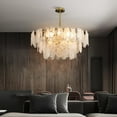 thumbnail image 5 of Homary Modern 8-Light Tiered Cloud Glass Chandelier Adjustable Hanging Rod, 5 of 11