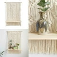 thumbnail image 1 of Bohemian Macrame Wall Hanging Shelf Handmade Rope Plant Pot Holder Macrame Rope Plant Hanger Functional Hanging Rope Shelf Creative Storage Holder for Home Bedroom Window, 1 of 8