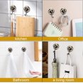 thumbnail image 4 of Paquete de 4 ganchos con ventosa (color bronce), ganchos con ventosa al vacío, ganchos resistentes extraíbles de empuje fuerte para colgantes de cocina, baño y sala de estar con una carga máxima de, 4 of 5