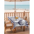thumbnail image 2 of Outdoor Tablecloth with Umbrella Hole for Patio/Picnic/Party/Camping, Navy Blue Rooster Waterproof Table Cloth Rectangle Table Cover Washable, Vintage Farmhouse Blue Plaid (60"x 120"), 2 of 8