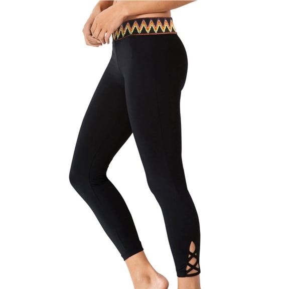 Xdegoge Swim Leggings for Women High Waisted Tummy Control Swim Pants Bathing Suit Bottoms Geometric Pattern Waist Cut out Ankle Details Modest Surfing