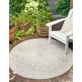 thumbnail image 2 of Unique Loom Outdoor Aztec Collection Area Rug - Coba (10' Round Light Gray/Ivory), 2 of 11