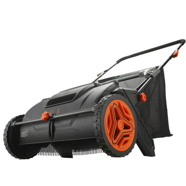 KFFKFF Lawn Sweeper Push Leaf Grass Collector 21" 3.5 Cu. Ft. Capacity Adjustable