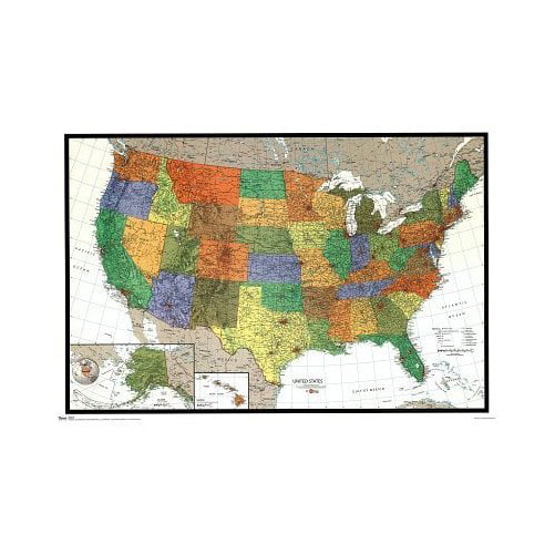 Map of the USA Poster ~22x34 inches NEW FREE S/H 