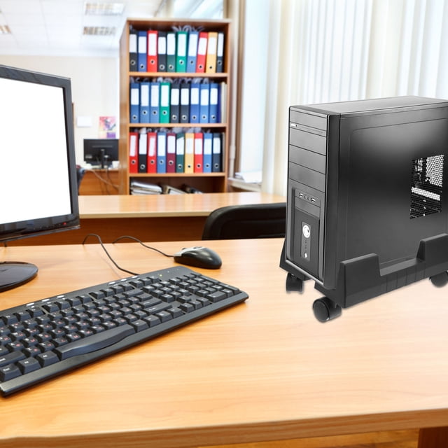BESTYASH 1Pcs Support d'Ordinateur avec Roues Support CPU Mobile Noir Nettoyage Facile Bureau Rentrée des Classes