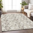 thumbnail image 5 of HomeRoots 676662 10 x 14 ft. Ivory Taupe & Beige Abstract Washable Machine Made Rectangle Area Rug with UV Protection, 5 of 9