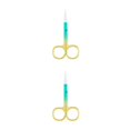 thumbnail image 4 of Qarigey Tijeras para cejas, tijeras para el pelo de la nariz de acero inoxidable, herramientas para la forma de las cejas, herramienta de verde dorado 2Conjunto, 4 of 6
