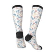 thumbnail image 4 of Daiia Sports Socks Tulips Flowers Printed Novelty Crew Socks for Men Women Knee High Socks Cotton Socks Soft & Breathable Support Unisex Socks, 4 of 9