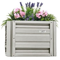2 x 2 Square Metal Planter Box Durable Raised Garden Bed in Galvalume Steel 24 x 24" With 18" Inch High Walls (Ash Gray)