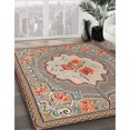 thumbnail image 2 of Ahgly Company Indoor Rectangle Traditional Light French Beige Brown Medallion Area Rugs, 2' x 5', 2 of 6