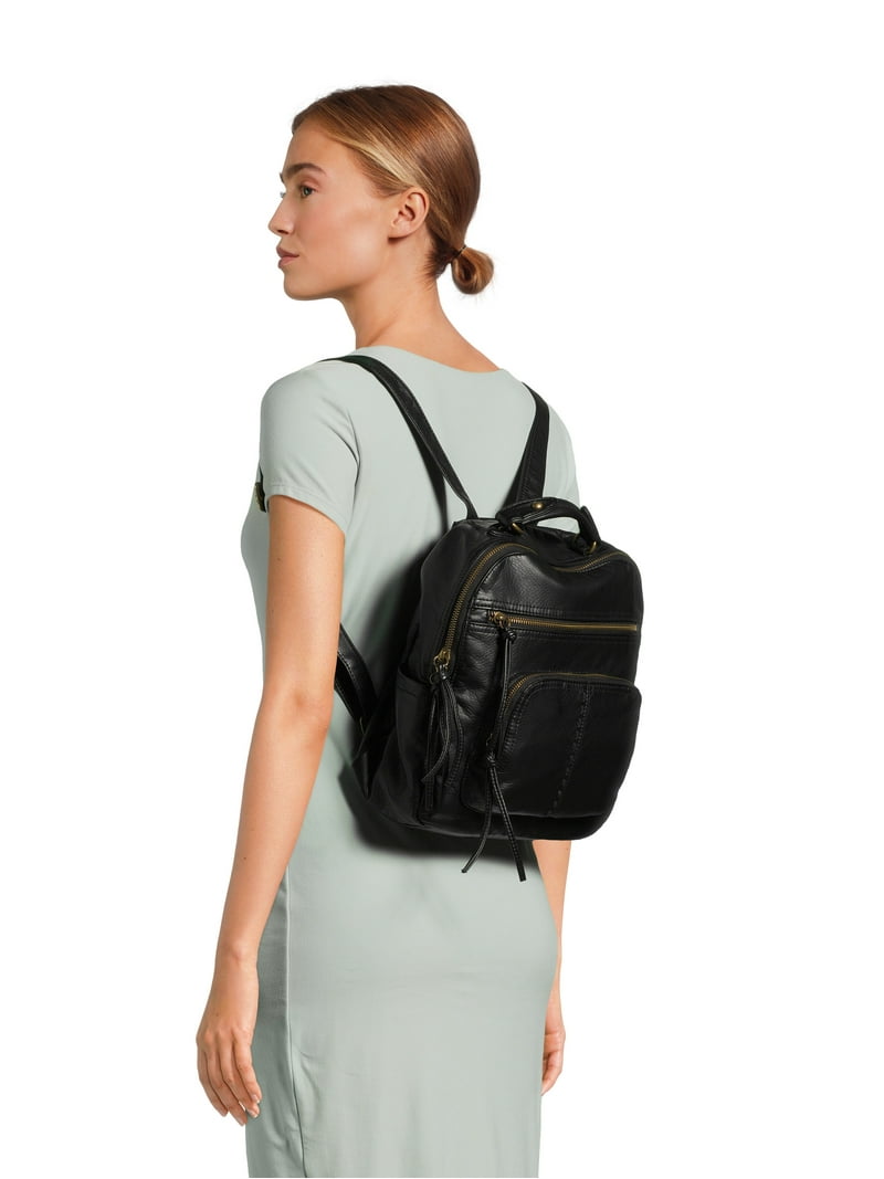 No Boundaries Women's Natalie Mini Backpack Black Pebble - Walmart.com