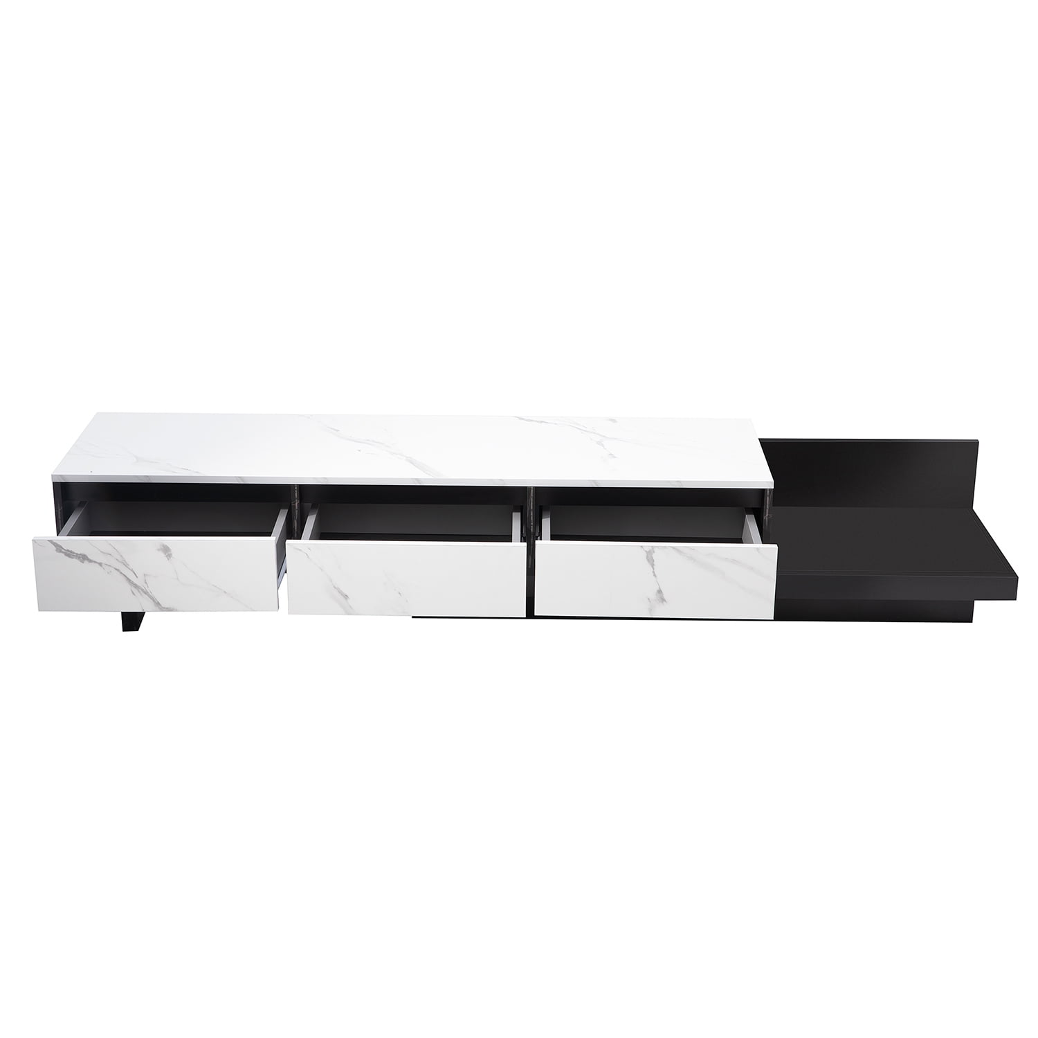 Kadyn TV Cabinet, Entertainment Center TV Console with 3-Drawer, Particle Board TV Stand for Living Room, White